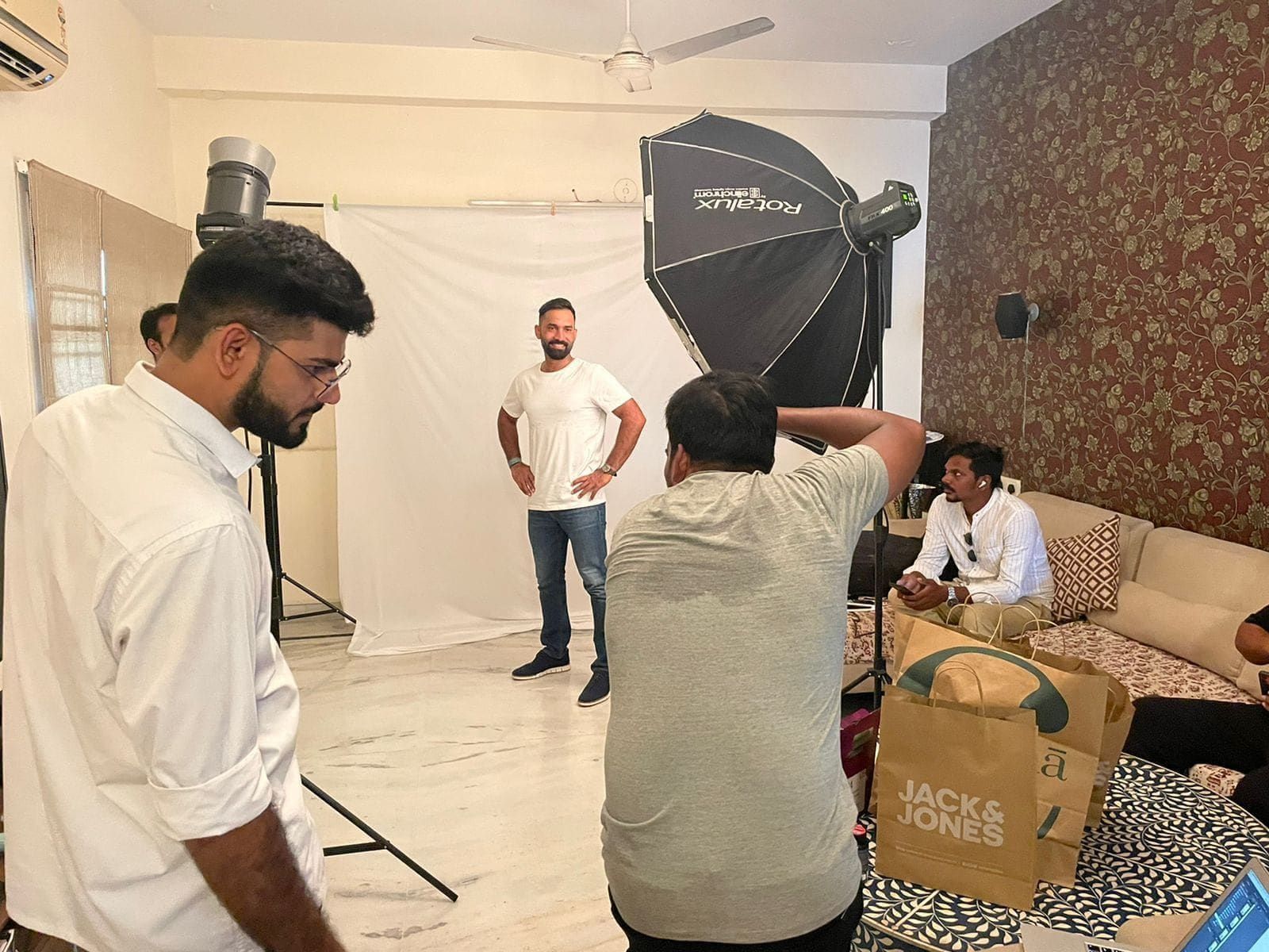 Dinesh Karthik during a commercial studio photoshoot
